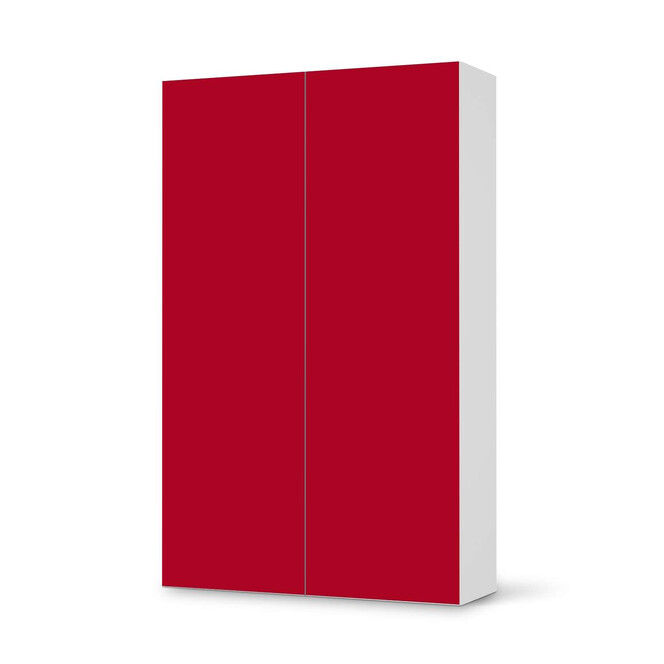 Klebefolie IKEA Besta Schrank 2 Türen (hoch) - Rot Dark- Bild 1