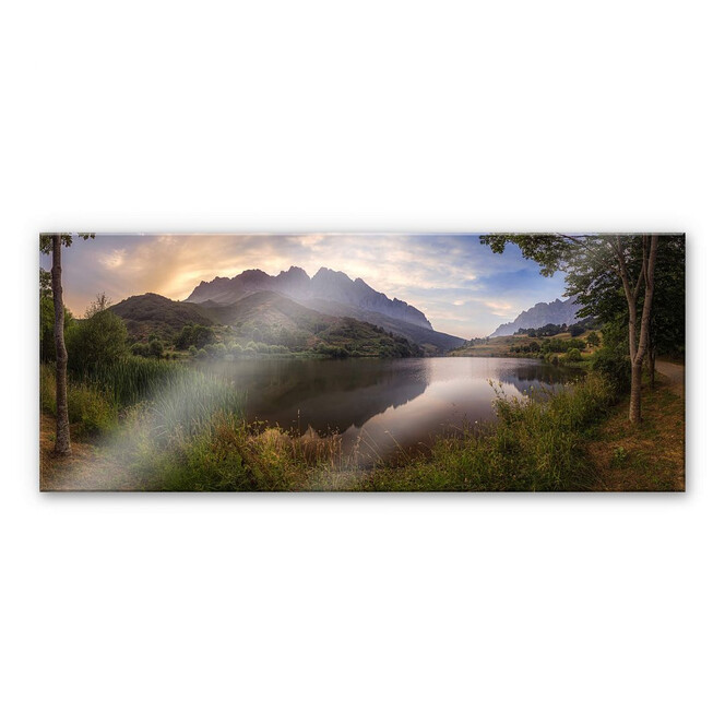 Acrylglasbild Cuadrado - Paradise Pond - Panorama