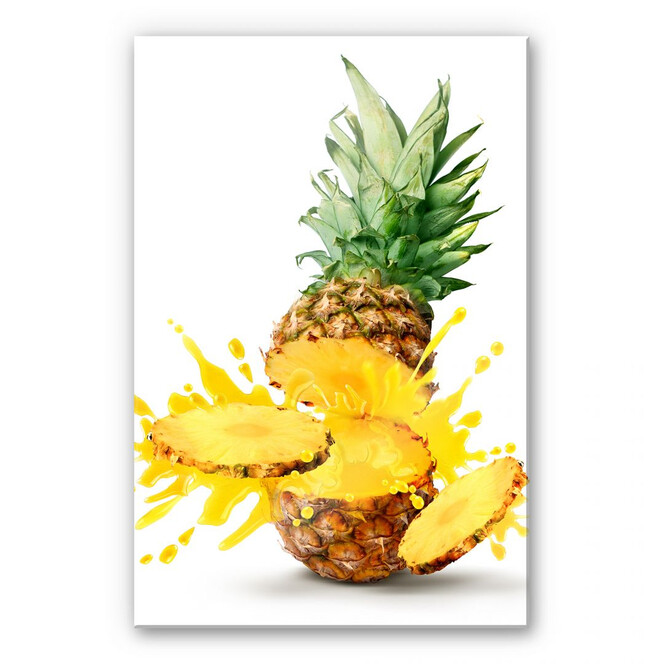 Acrylglasbild Splashing Pineapple