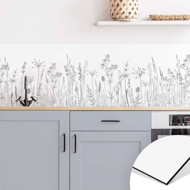 Küchenrückwand Feldblumen Illustration