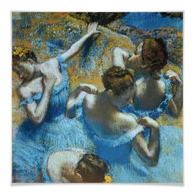 Poster Degas - Tänzerinnen in blauen Kostümen