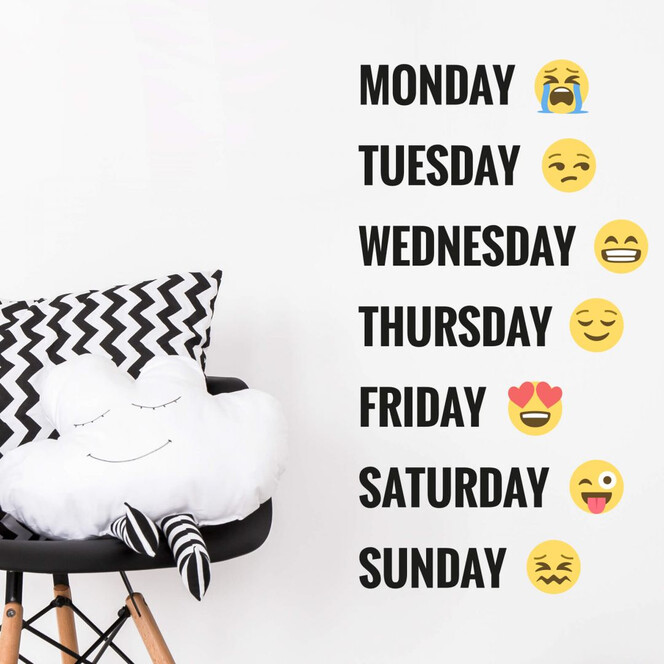 Wandtattoo Emoji Days Of The Week