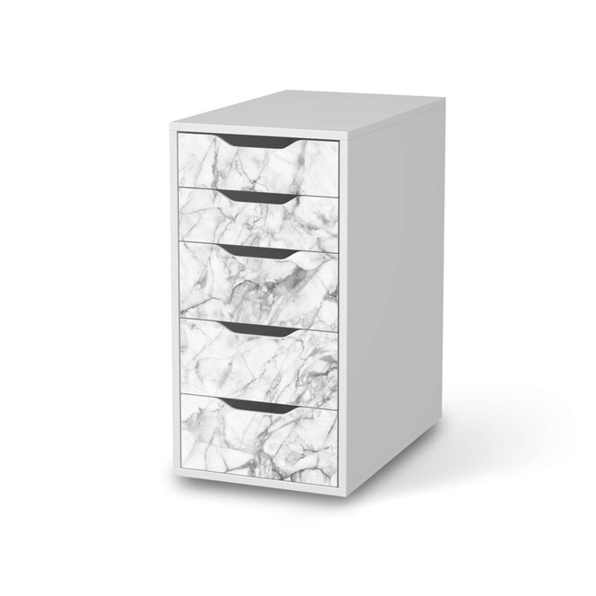 Klebefolie IKEA Alex 5 Schubladen - Marmor weiss- Bild 1