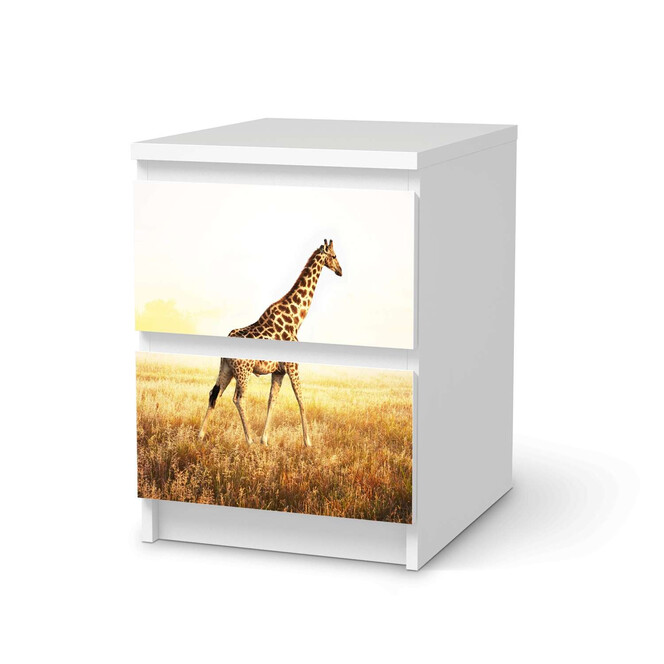 Möbelfolie IKEA Malm Kommode 2 Schubladen - Savanna Giraffe- Bild 1