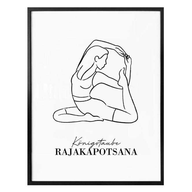 Poster Yoga - Königstaube - Line Art