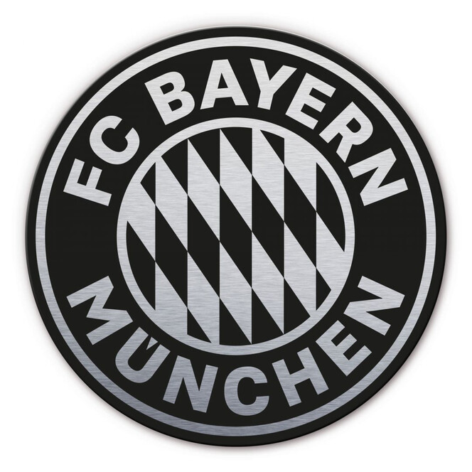 Alu-Dibond Bild mit Silbereffekt FC Bayern Logo