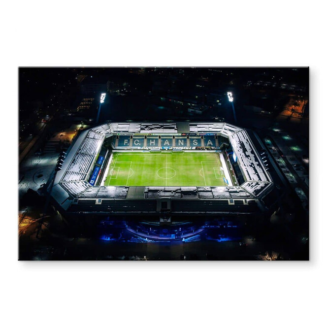 Acrylglasbild FC Hansa Rostock Stadion Luftaufnahme