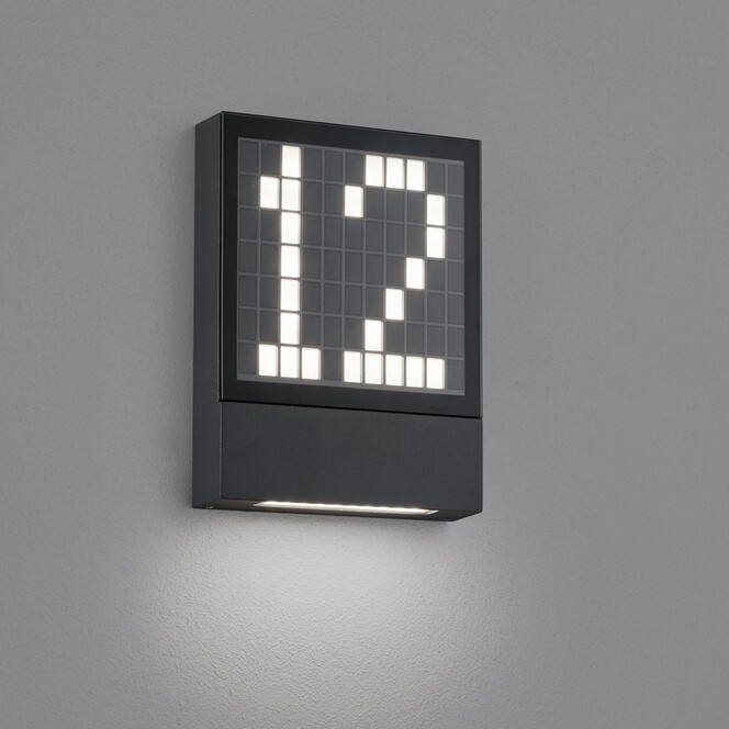 LED Hausnummernleuchte Dial in Graphit und Transparent-satiniert 4W 170lm IP54