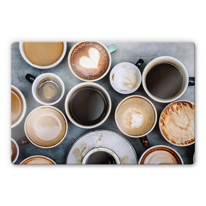 Glasbild Kaffee Variationen