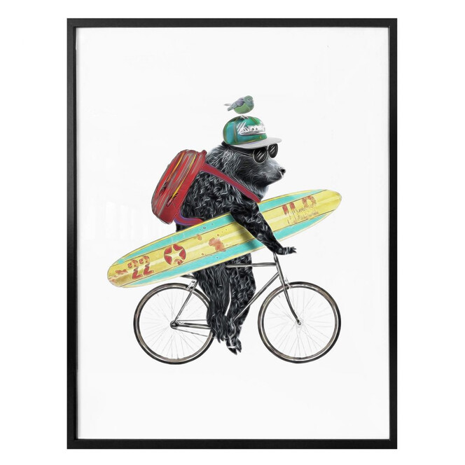 Poster mit Surfing Bear