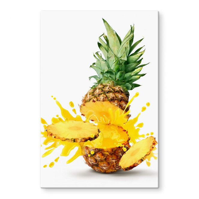 Glasbild Splashing Pineapple
