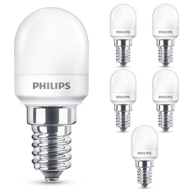 Philips LED Lampe ersetzt 7W, E14 T25 Kühlschranklampe, warmweiss, 70 Lumen, nicht dimmbar, 6er Pack Energieklasse A&&