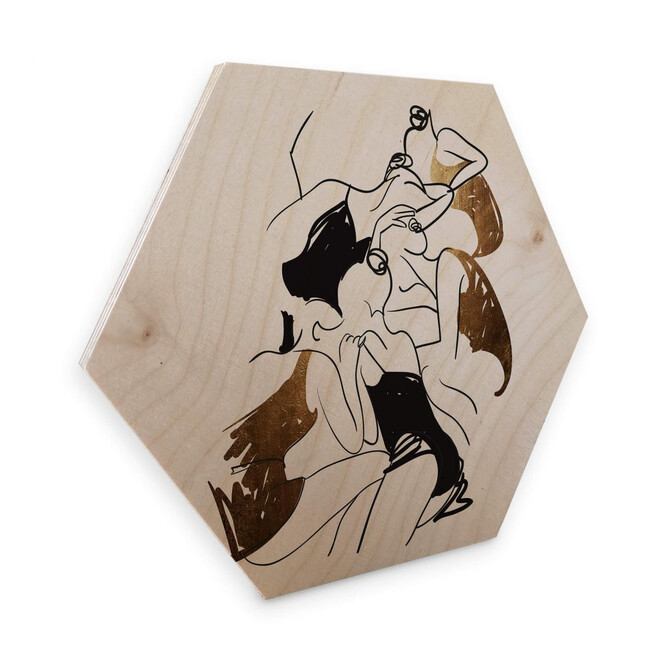 Hexagon - Holz Birke-Furnier Kubistika - Ballerinas