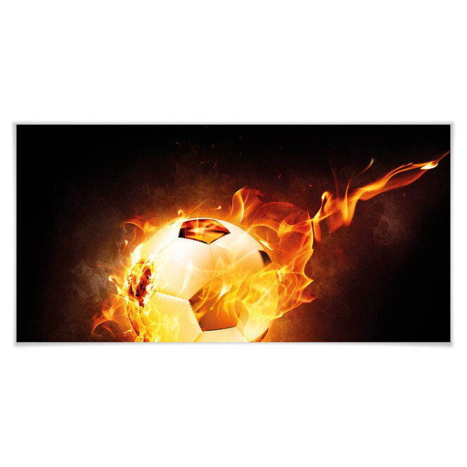 Poster Fussball in Flammen - Panorama