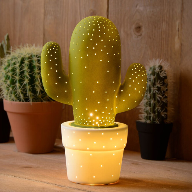 Tischleuchte Cactus, Keramik, E14. grün - Bild 1
