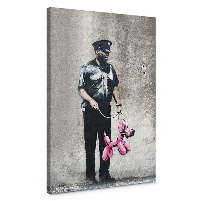 Leinwandbild Banksy - Police Guard Pink Balloon Dog
