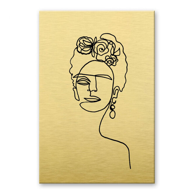 Alu-Dibond mit Goldeffekt Hariri - Frida Kahlo