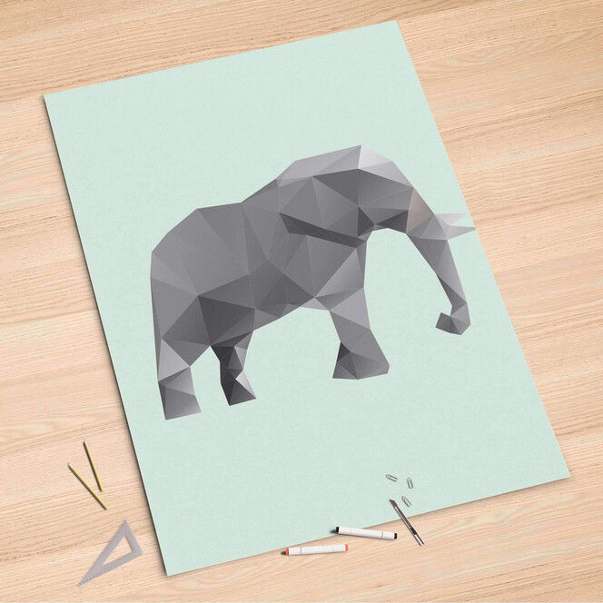 Folienbogen (100x150cm) - Origami Elephant- Bild 1