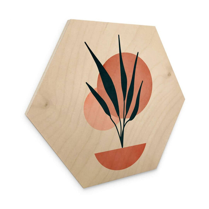 Holzbild Abstrakte Pflanze - Kubistika - Kopenhagen - Hexagon