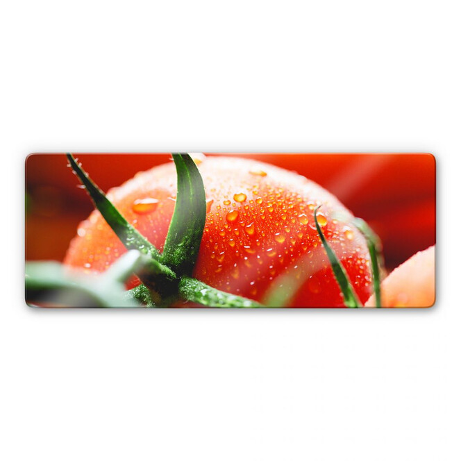 Glasbild Fresh Tomato - Panorama