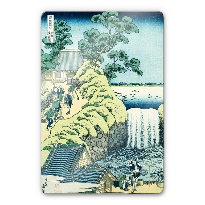 Glasbild Hokusai - Der Aoigaoka Wasserfall