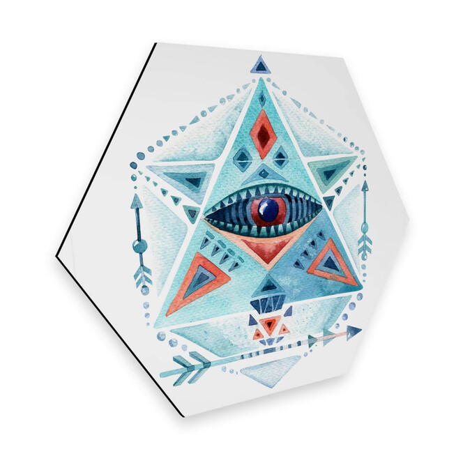 Hexagon - Alu-Dibond - Kvilis - Blaues Prisma