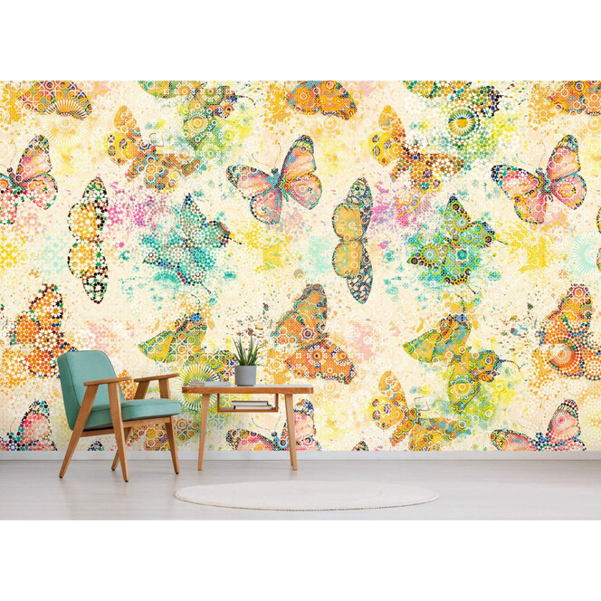 Livingwalls Fototapete Walls by Patel mosaic butterflies 1 - Bild 1