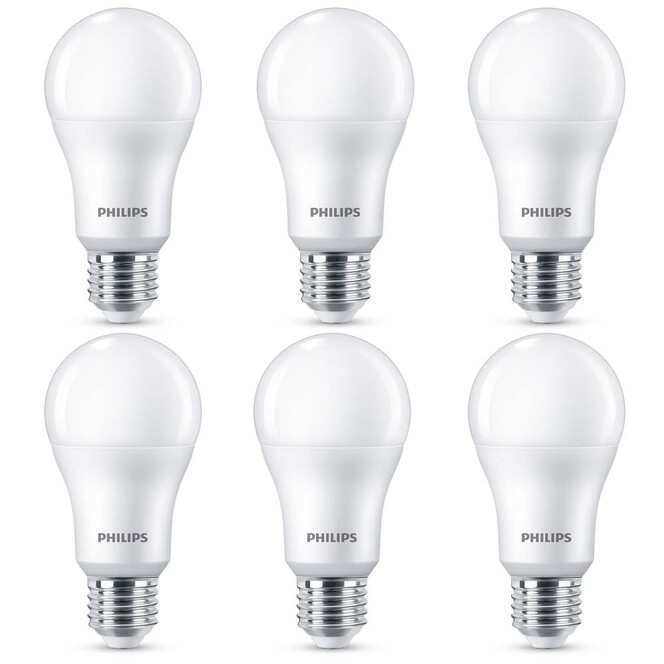 Philips LED Lampe ersetzt 100W, E27 Standardform A67. weiss, warmweiss, 1521 Lumen, nicht dimmbar, 6er Pack Energieklasse A&
