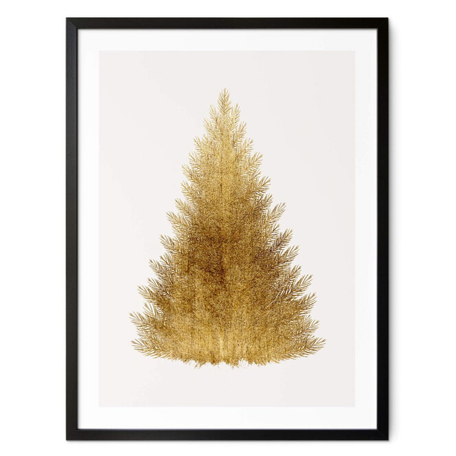 Poster Kubistika - Goldener Weihnachtsbaum