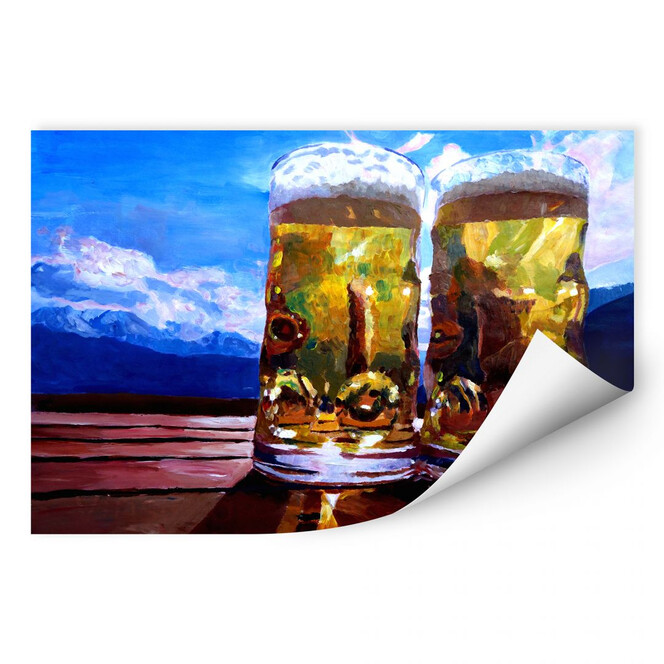 Wallprint Bleichner - Zwei Bier in den Bergen