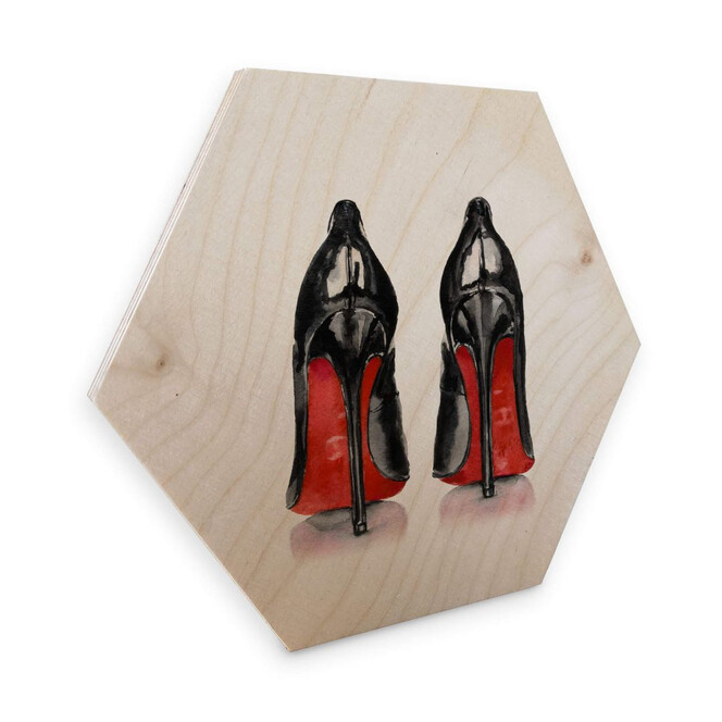 Hexagon - Holz Birke-Furnier High Heels