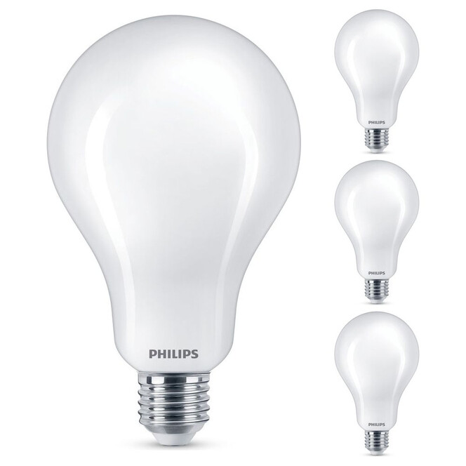 Philips LED Lampe ersetzt 200W, E27 weiss, warmweiss, 3452 Lumen, nicht dimmbar, 4er Pack Energieklasse A&&