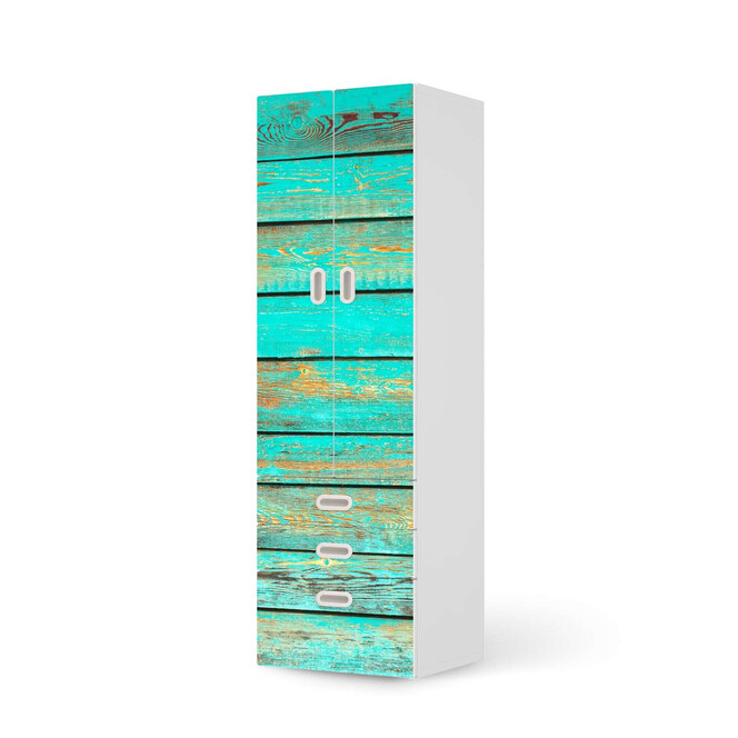 Klebefolie IKEA Stuva / Fritids - 3 Schubladen und 2 grosse Türen - Wooden Aqua- Bild 1