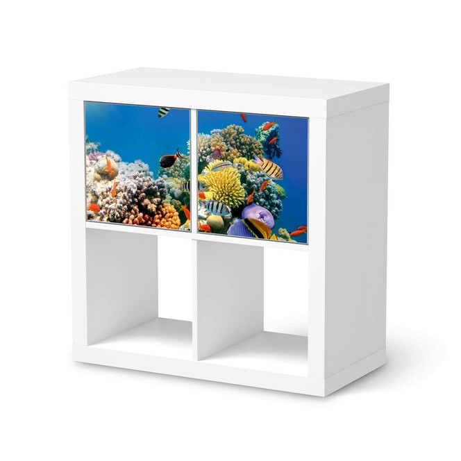 Möbel Klebefolie IKEA Expedit Regal 2 Türen (quer) - Coral Reef- Bild 1