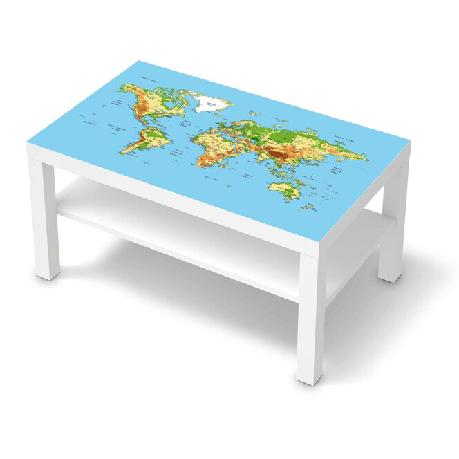 Möbelfolie IKEA Lack Tisch 90x55cm - Geografische Weltkarte- Bild 1
