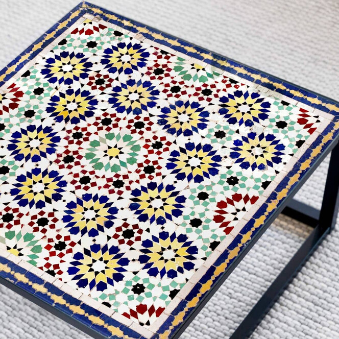 Tischplatte aus Glas - Orientalische Kacheln - Quadrisch - 60x60cm - Bild 1