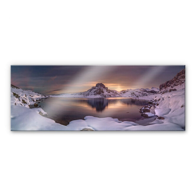 Acrylglasbild Cuadrado - On Golden Pond - Panorama