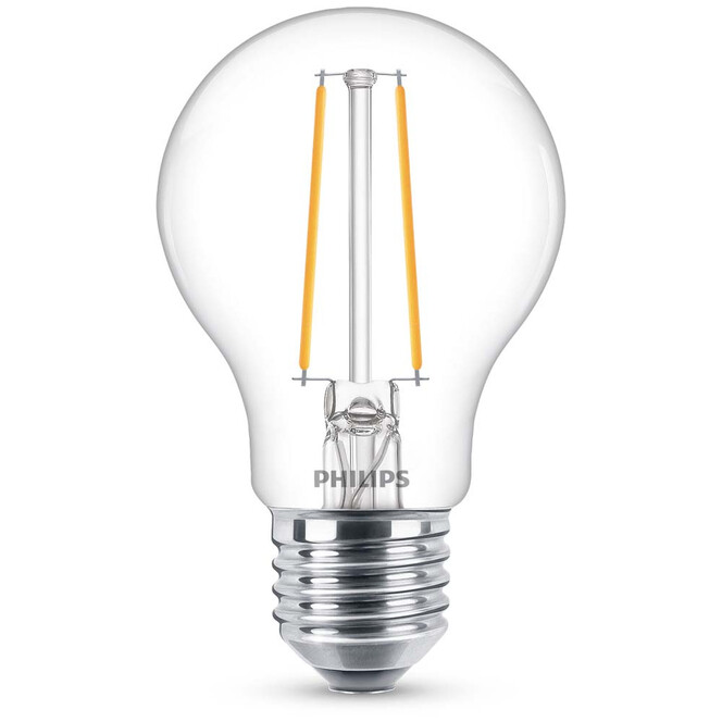 Philips LED Lampe ersetzt 15W, E27 Standardform A60. klar, warmweiss, 470 Lumen, nicht dimmbar, 1er Pack Energieklasse A&&