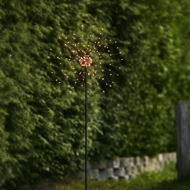LED Erdspiessleuchte Firework in Schwarz Warmweiss