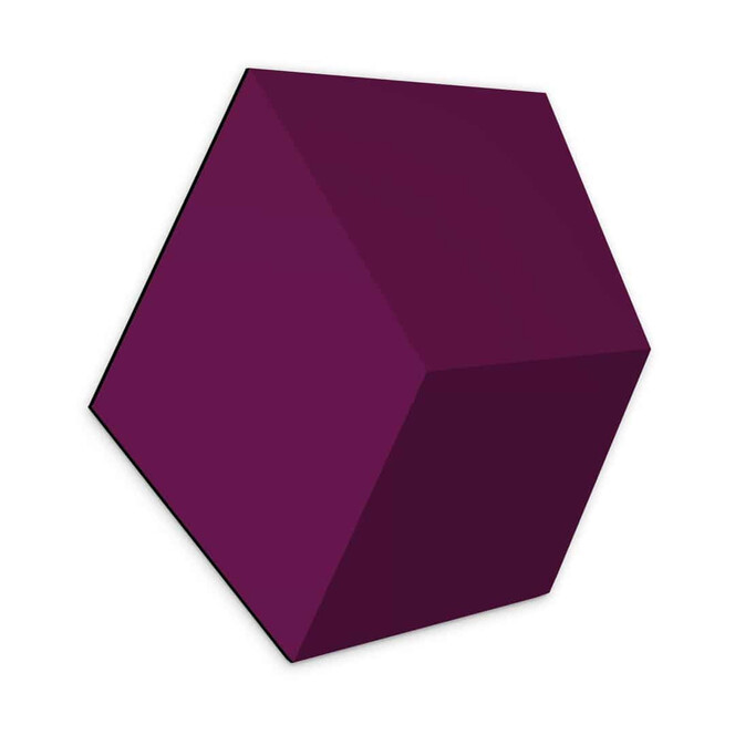 3D Hexagon - Alu-Dibond Dunkelmagenta