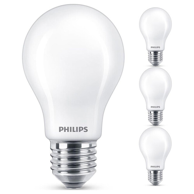Philips LED Lampe ersetzt 100W, E27 Standardform A60. weiss, warmweiss, 1521 Lumen, nicht dimmbar, 4er Pack Energieklasse A&&