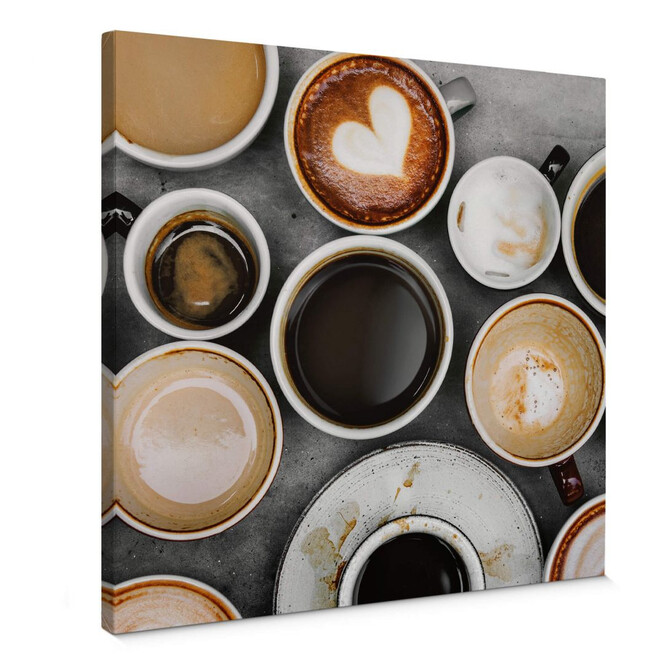 Leinwandbild Kaffee Variationen - Quadratisch