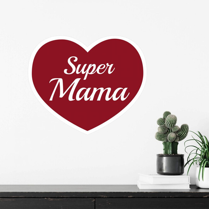 Wandsticker Super Mama bordeaux
