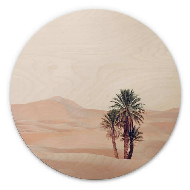 Holzbild Sisi & Seb - Traumhafte Wüste - Rund