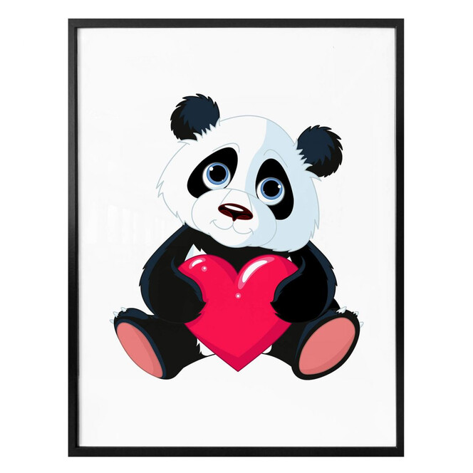 Poster Panda mit Herz