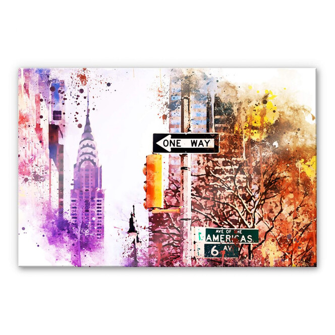 Acrylglasbild Hugonnard - Watercolour: The Empire State Building