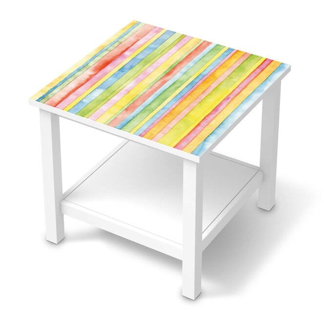 Möbel Klebefolie IKEA Hemnes Tisch 55x55cm - Watercolor Stripes- Bild 1