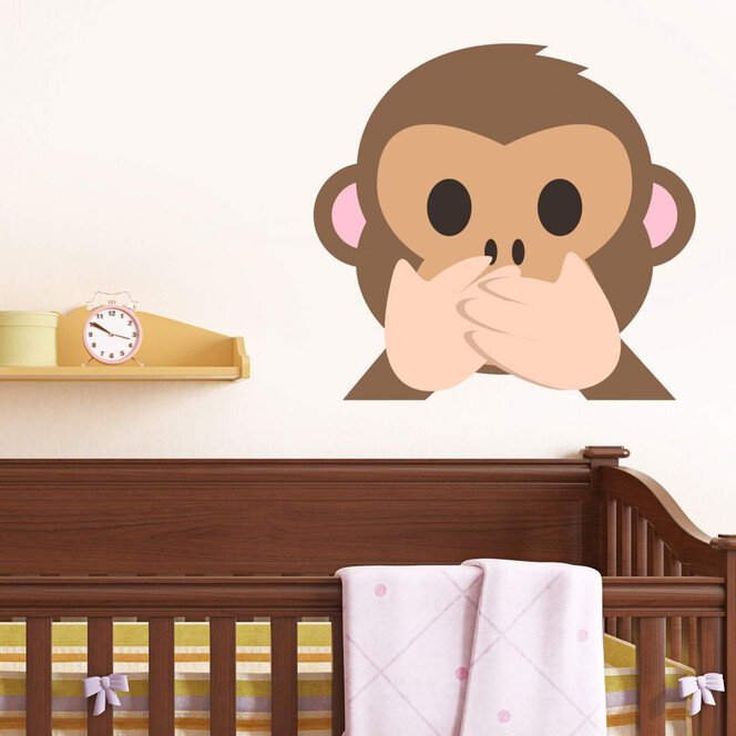 Wandtattoo Emoji Speak No Evil Monkey