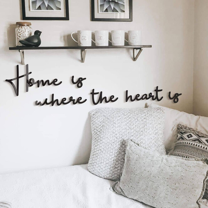 Acrylbuchstaben Home is where the heart is (6-teilig)