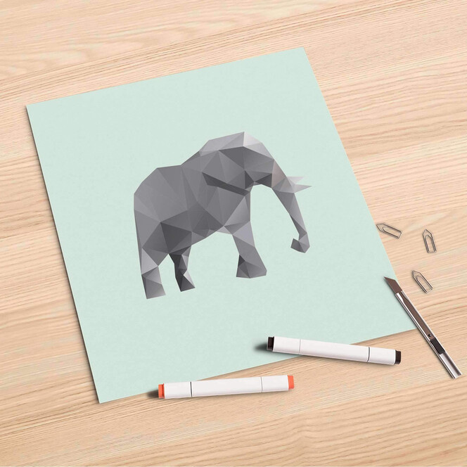 Folienbogen (30x30cm) - Origami Elephant- Bild 1